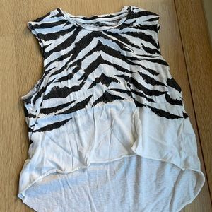 All saints crop top t shirt, zebra, barely worn